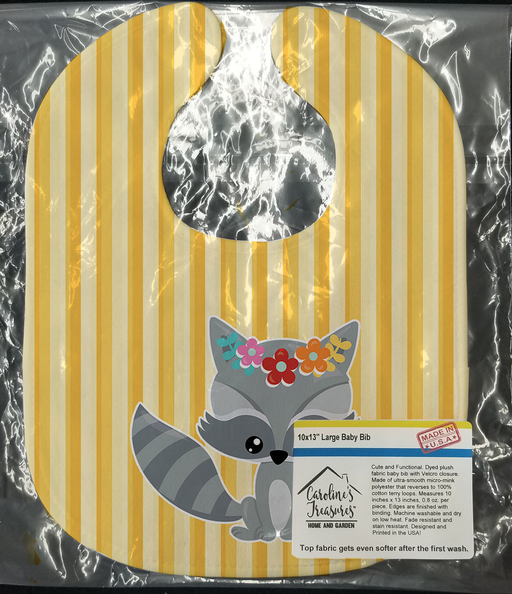 Raccoon Baby Bib Easy-Clean Baby Bib Baby Feeding Accessory Baby Mealtime Essential, 10 x 13, Multicolor