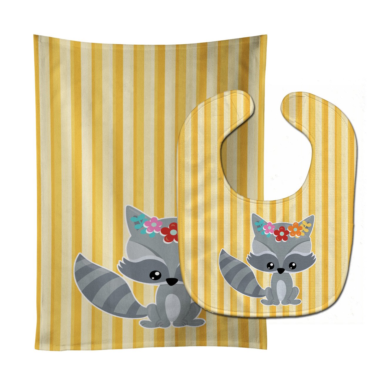 Raccoon Baby Bib & Burp Cloth Easy-Clean Baby Bib Baby Feeding Accessory Baby Mealtime Essential
