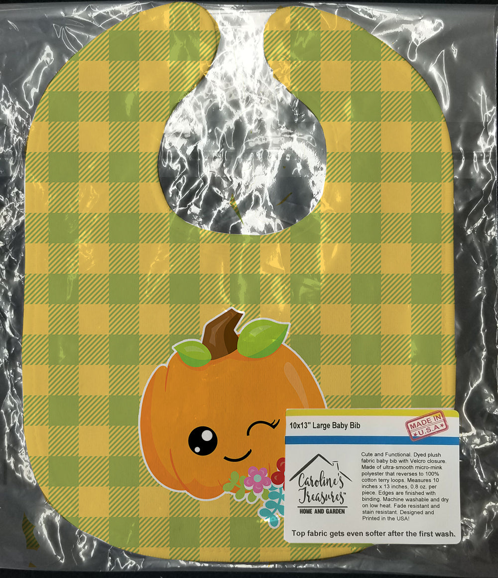 Mr. Winky Pumpkin Baby Bib Easy-Clean Baby Bib Baby Feeding Accessory Baby Mealtime Essential, 10 x 13, Multicolor