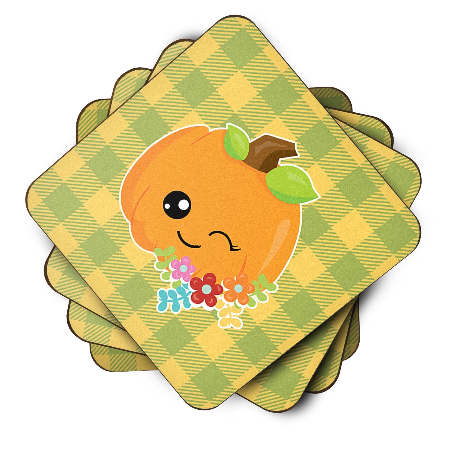 Mr. Winky Pumpkin Foam Coasters Set of 4 Cup Coasters for Indoor Outdoor, Tabletop Protection, Anti Slip, Mouse pad Material