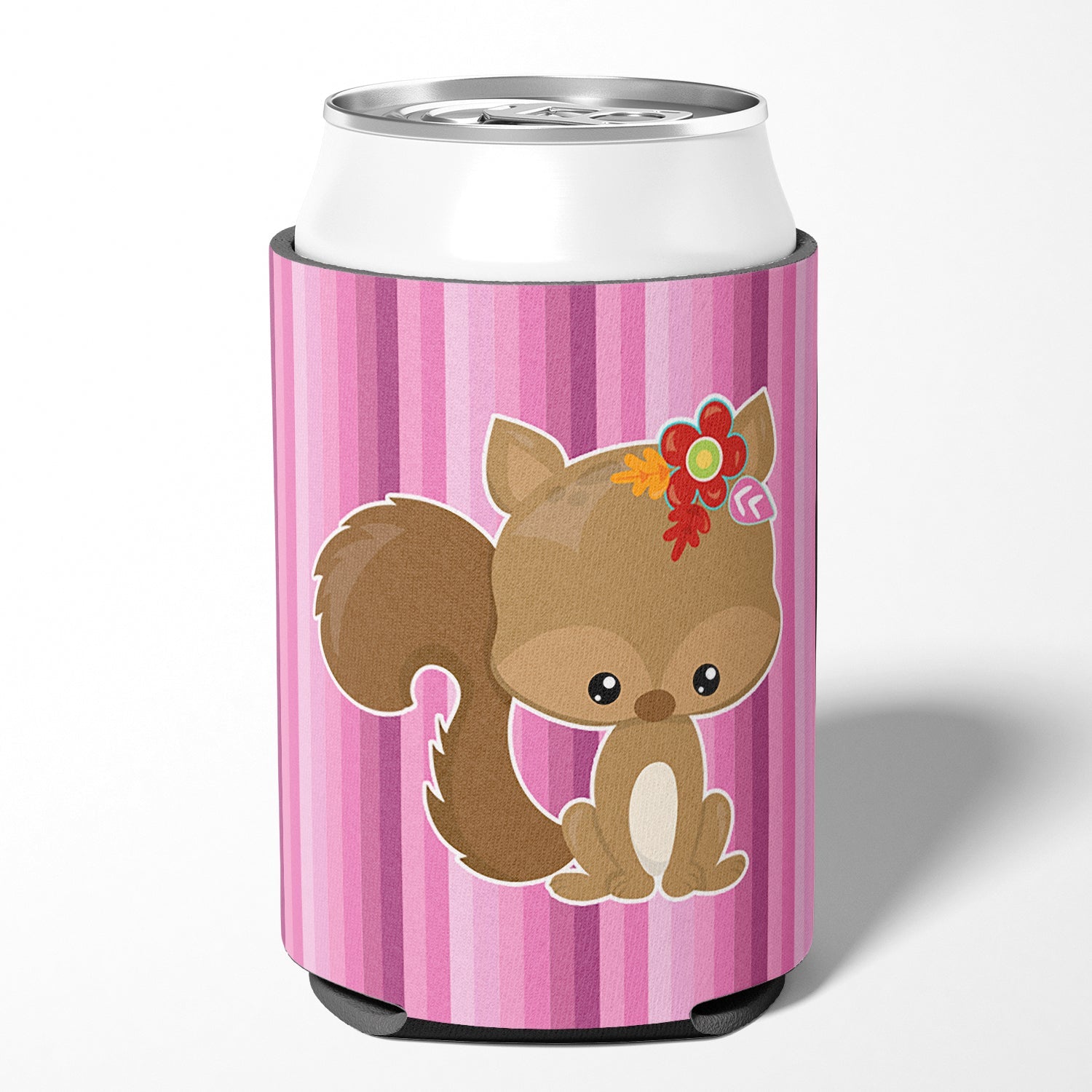 Squirrel Can or Bottle Hugger Cooler Sleeve for Standard 12 oz Cans, Insulated Foam Beer & Soda Can Hugger Reusable