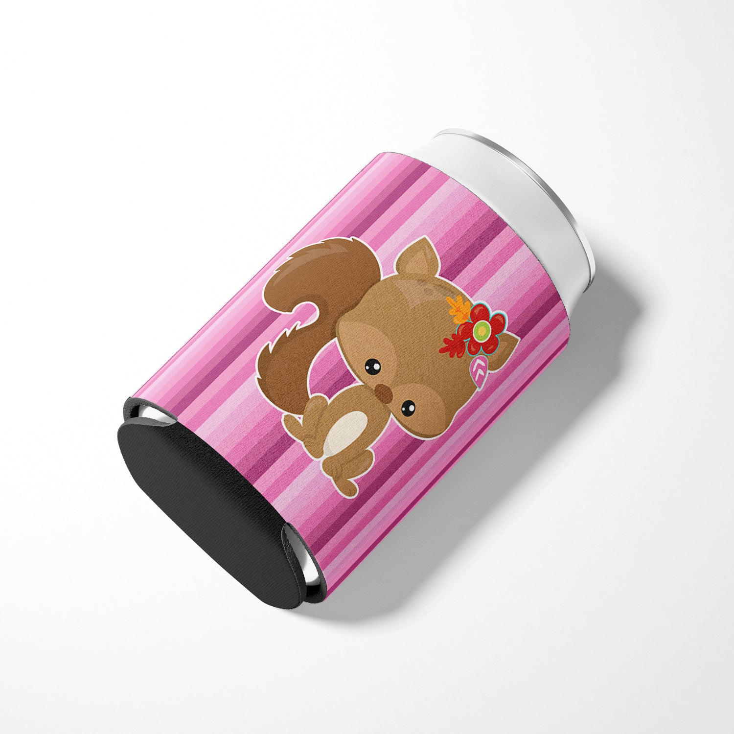 Squirrel Can or Bottle Hugger Cooler Sleeve for Standard 12 oz Cans, Insulated Foam Beer & Soda Can Hugger Reusable