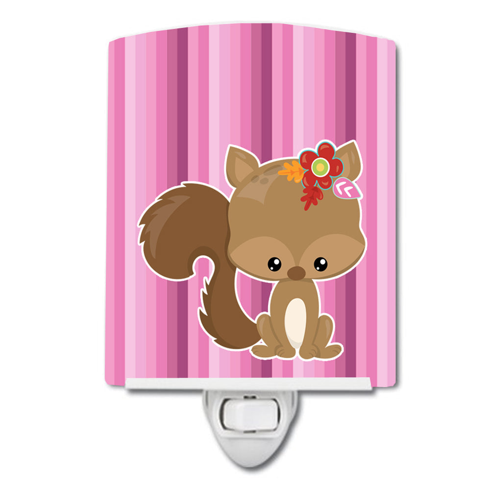 Squirrel Ceramic Night Light Compact, UL-Certified, Ideal for Bedroom, Bathroom, Nursery, Hallway, Kitchen, 6x4x3, Multicolor