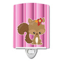 Squirrel Ceramic Night Light Compact, UL-Certified, Ideal for Bedroom, Bathroom, Nursery, Hallway, Kitchen, 6x4x3, Multicolor