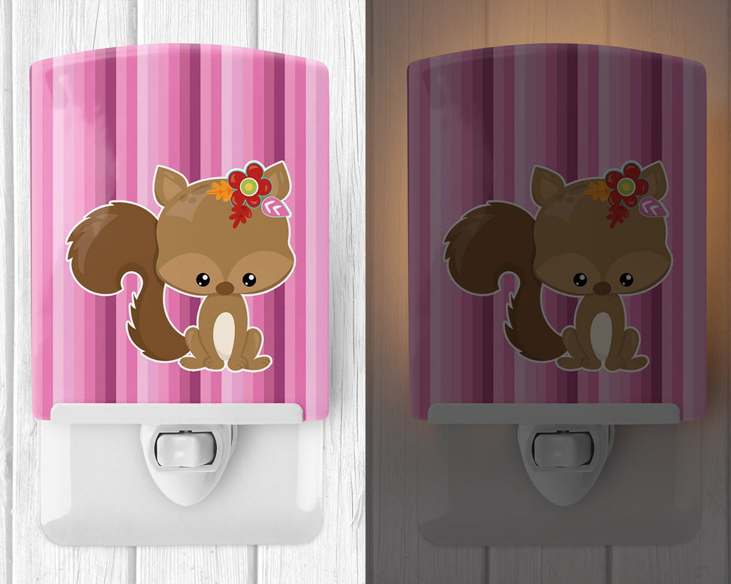 Squirrel Ceramic Night Light Compact, UL-Certified, Ideal for Bedroom, Bathroom, Nursery, Hallway, Kitchen, 6x4x3, Multicolor