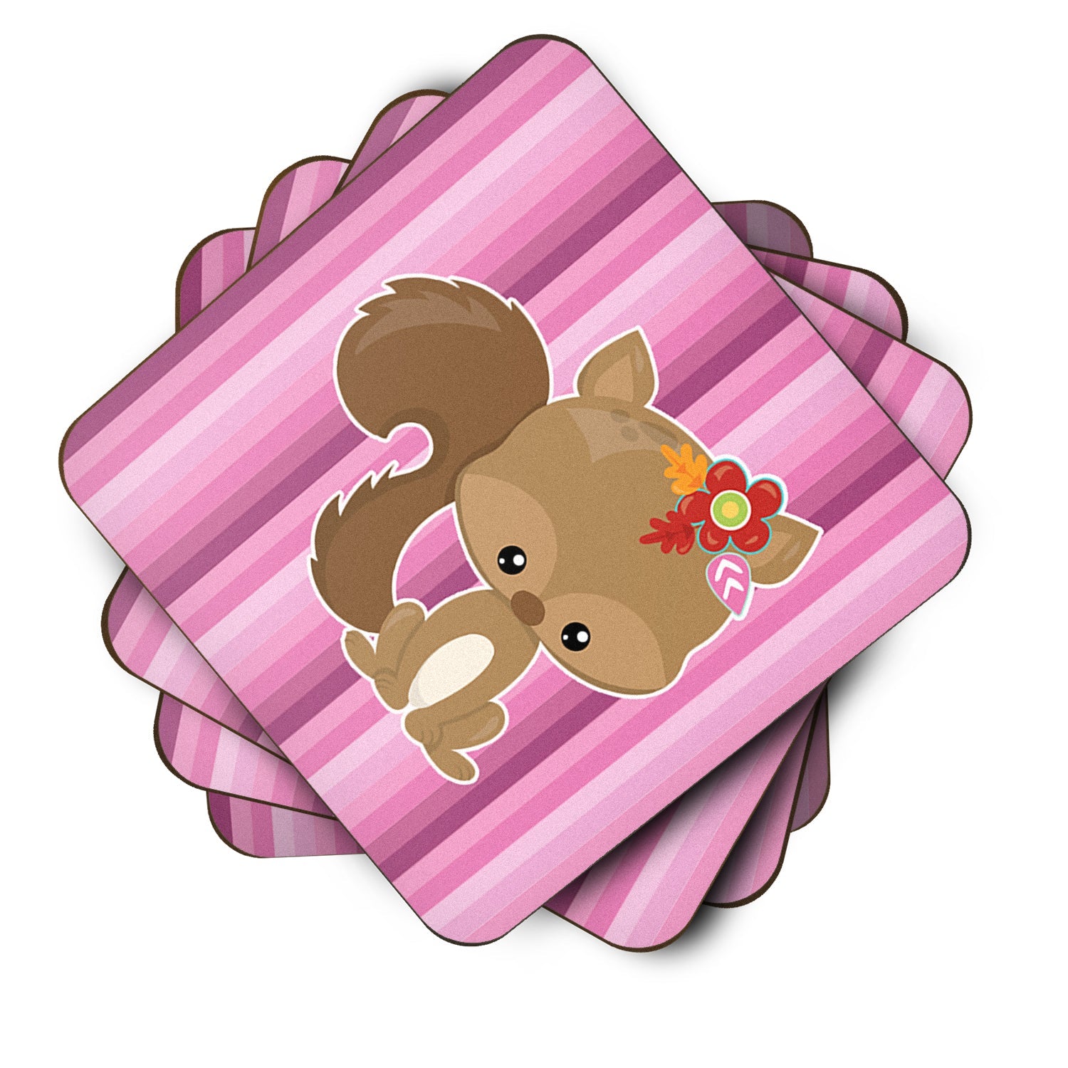Squirrel Foam Coasters Set of 4 Cup Coasters for Indoor Outdoor, Tabletop Protection, Anti Slip, Mouse pad Material
