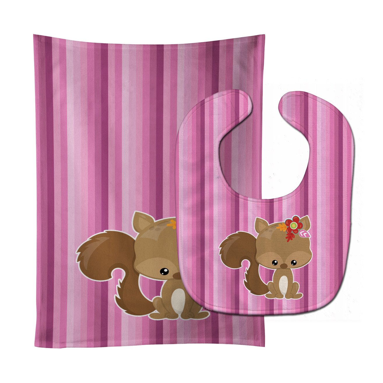 Squirrel Baby Bib & Burp Cloth Easy-Clean Baby Bib Baby Feeding Accessory Baby Mealtime Essential