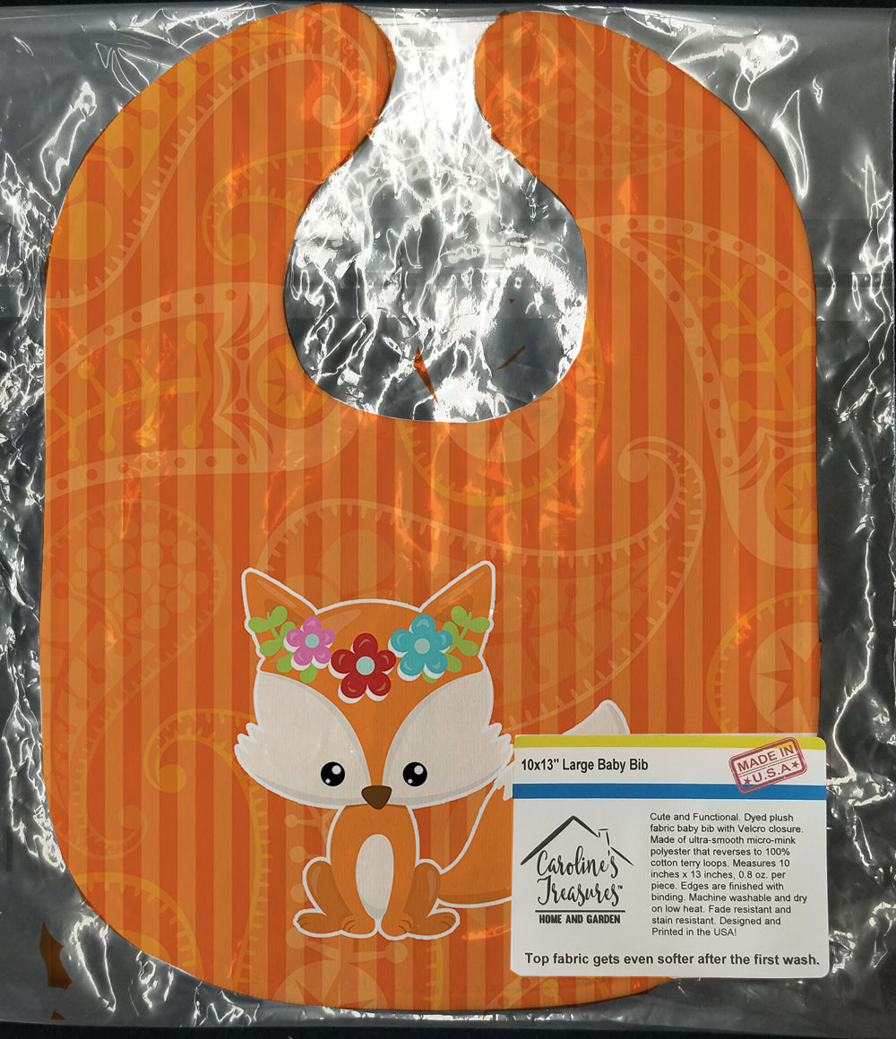 Fox Baby Bib Easy-Clean Baby Bib Baby Feeding Accessory Baby Mealtime Essential, 10 x 13, Multicolor