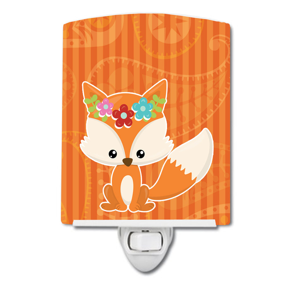 Fox Ceramic Night Light Compact, UL-Certified, Ideal for Bedroom, Bathroom, Nursery, Hallway, Kitchen, 6x4x3, Multicolor
