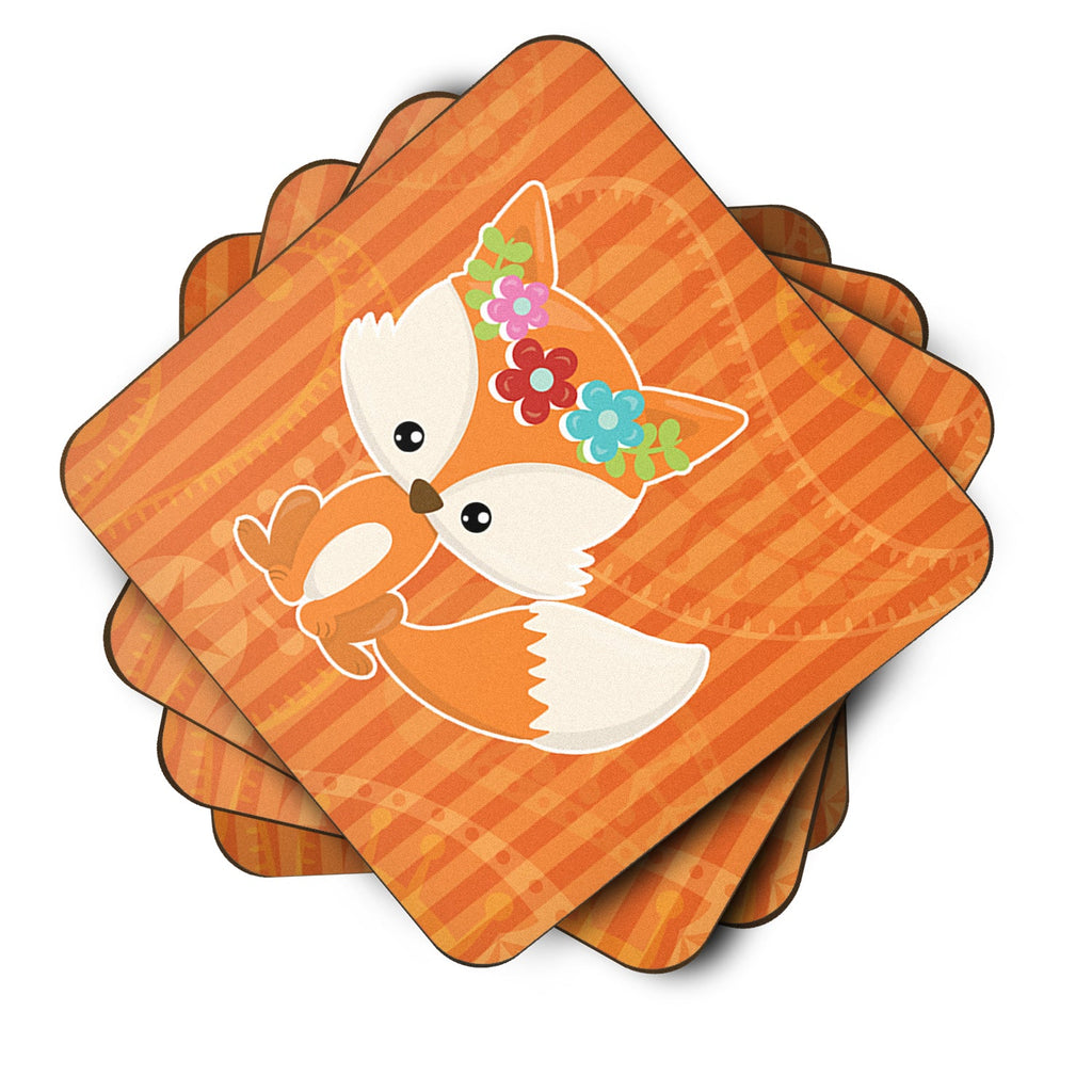 Fox Foam Coasters Set of 4 Cup Coasters for Indoor Outdoor, Tabletop Protection, Anti Slip, Mouse pad Material