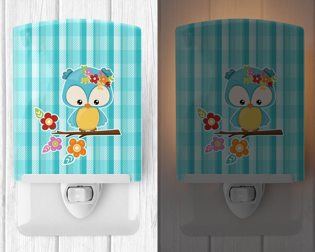 Blue Bird Ceramic Night Light Compact, UL-Certified, Ideal for Bedroom, Bathroom, Nursery, Hallway, Kitchen, 6x4x3, Multicolor