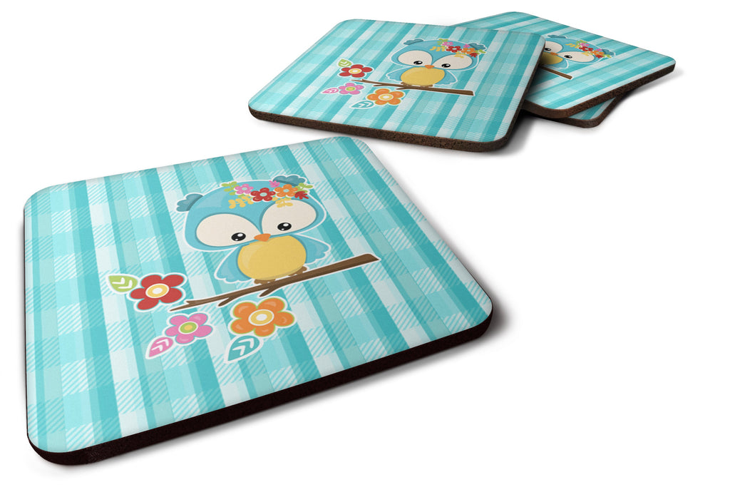 Blue Bird Foam Coasters Set of 4 Cup Coasters for Indoor Outdoor, Tabletop Protection, Anti Slip, Mouse pad Material