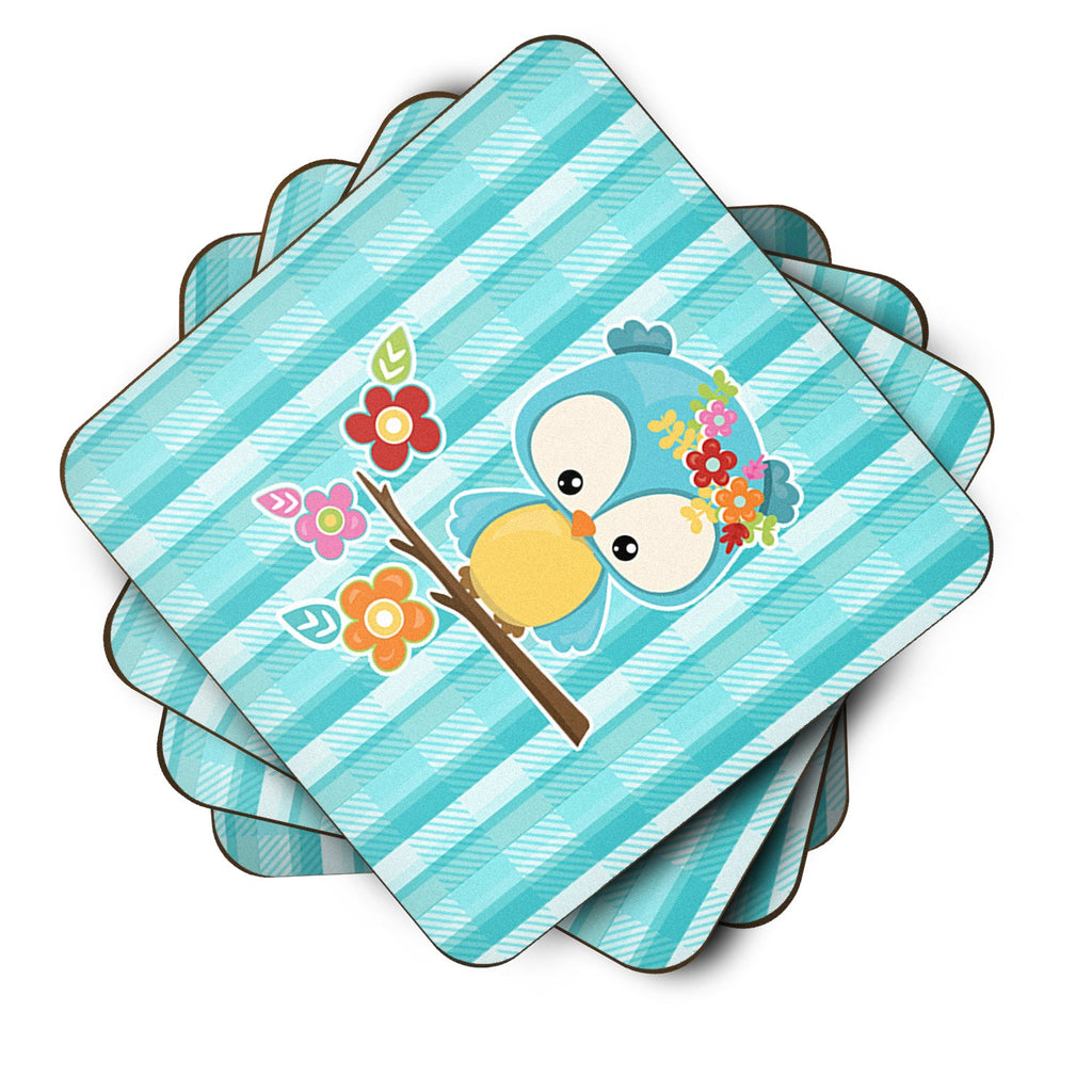 Blue Bird Foam Coasters Set of 4 Cup Coasters for Indoor Outdoor, Tabletop Protection, Anti Slip, Mouse pad Material