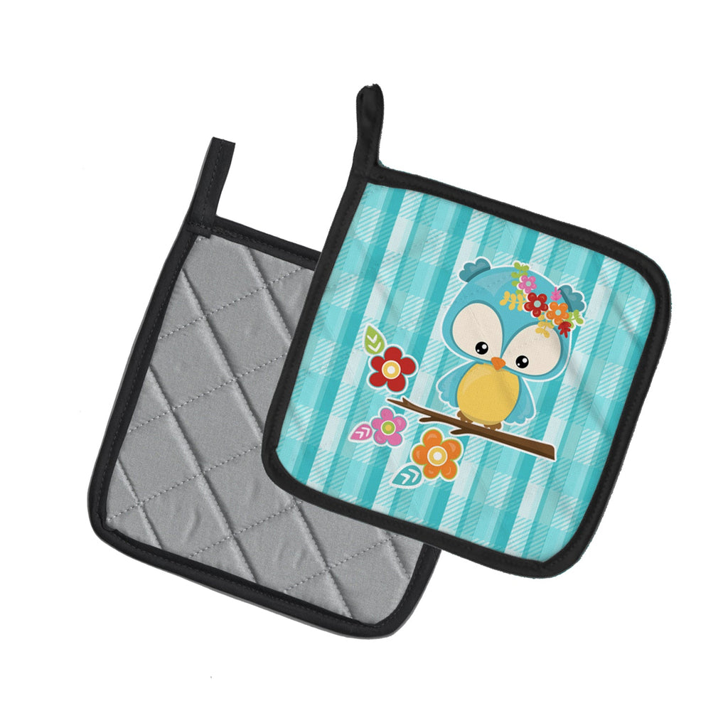 Blue Bird Pot Holder Set of 2 Heat Resistant Quilted Hot Pads 7.5 x 7.5 Inch, Insulated Kitchen Trivets for Cooking & Baking