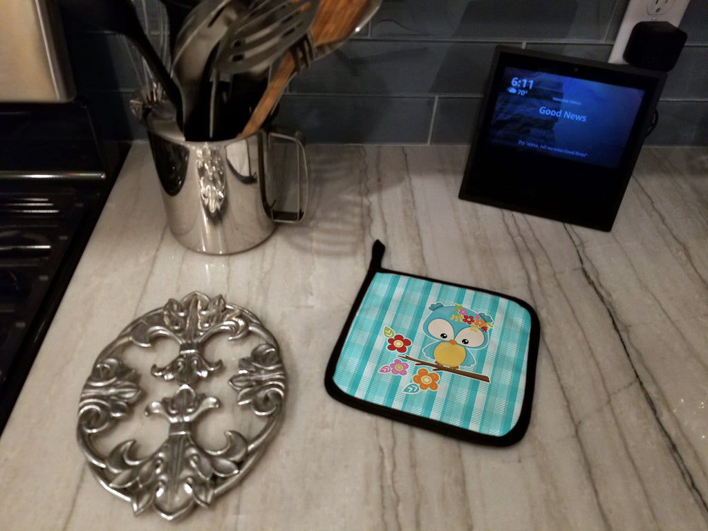 Blue Bird Pot Holder Set of 2 Heat Resistant Quilted Hot Pads 7.5 x 7.5 Inch, Insulated Kitchen Trivets for Cooking & Baking