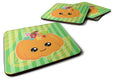 Pumpkin Fall Foam Coasters Set of 4 Cup Coasters for Indoor Outdoor, Tabletop Protection, Anti Slip, Mouse pad Material