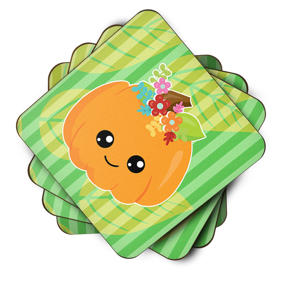 Pumpkin Fall Foam Coasters Set of 4 Cup Coasters for Indoor Outdoor, Tabletop Protection, Anti Slip, Mouse pad Material