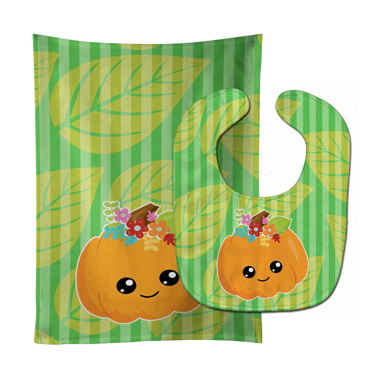 Pumpkin Fall Baby Bib & Burp Cloth Easy-Clean Baby Bib Baby Feeding Accessory Baby Mealtime Essential