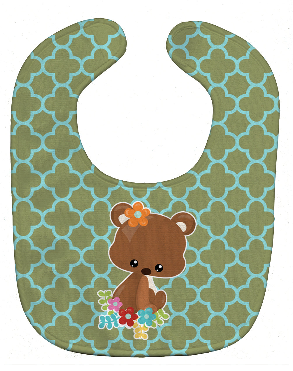 Baby Brown Bear Baby Bib Easy-Clean Baby Bib Baby Feeding Accessory Baby Mealtime Essential, 10 x 13, Multicolor