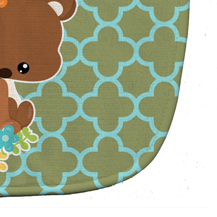 Baby Brown Bear Baby Bib Easy-Clean Baby Bib Baby Feeding Accessory Baby Mealtime Essential, 10 x 13, Multicolor