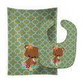 Baby Brown Bear Baby Bib & Burp Cloth Easy-Clean Baby Bib Baby Feeding Accessory Baby Mealtime Essential