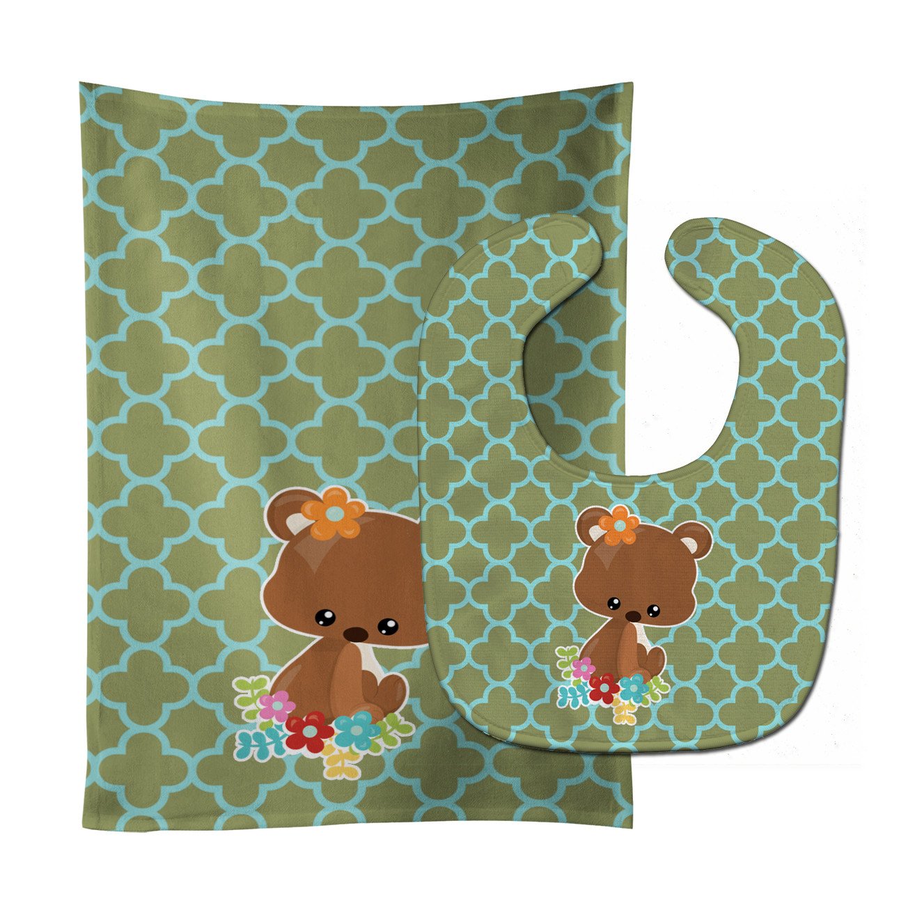 Baby Brown Bear Baby Bib & Burp Cloth Easy-Clean Baby Bib Baby Feeding Accessory Baby Mealtime Essential