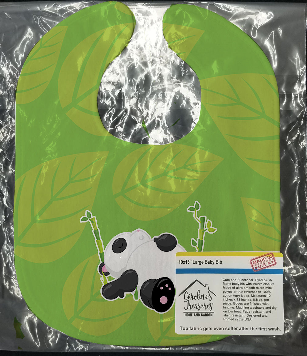 Passed Out Panda Baby Bib Easy-Clean Baby Bib Baby Feeding Accessory Baby Mealtime Essential, 10 x 13, Multicolor