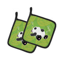 Passed Out Panda Pot Holder Set of 2 Heat Resistant Quilted Hot Pads 7.5 x 7.5 Inch, Insulated Kitchen Trivets for Cooking & Baking