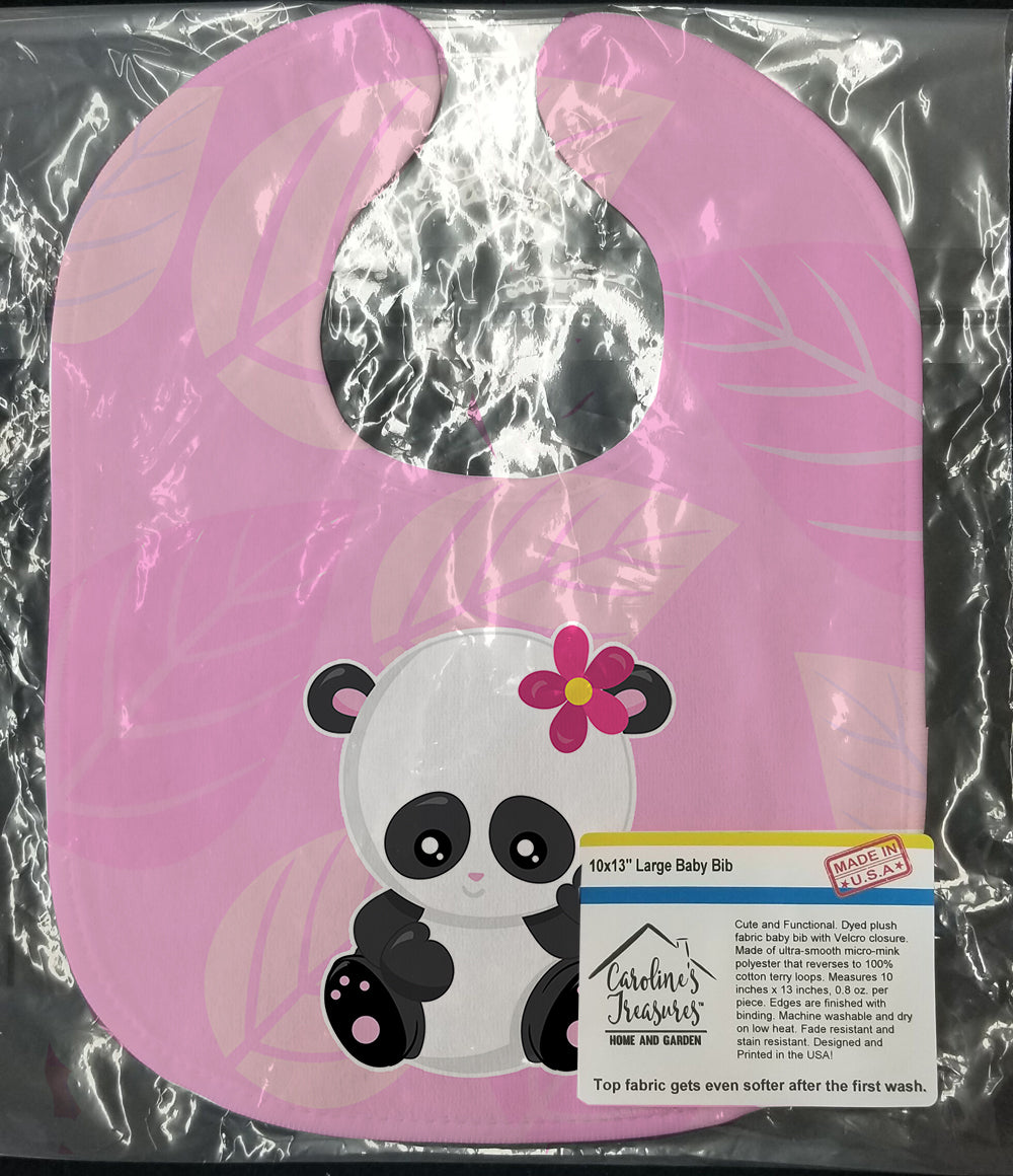 Hey Ya'll Panda Baby Bib Easy-Clean Baby Bib Baby Feeding Accessory Baby Mealtime Essential, 10 x 13, Multicolor