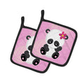 Hey Ya'll Panda Pot Holder Set of 2 Heat Resistant Quilted Hot Pads 7.5 x 7.5 Inch, Insulated Kitchen Trivets for Cooking & Baking