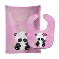 Hey Ya'll Panda Baby Bib & Burp Cloth Easy-Clean Baby Bib Baby Feeding Accessory Baby Mealtime Essential