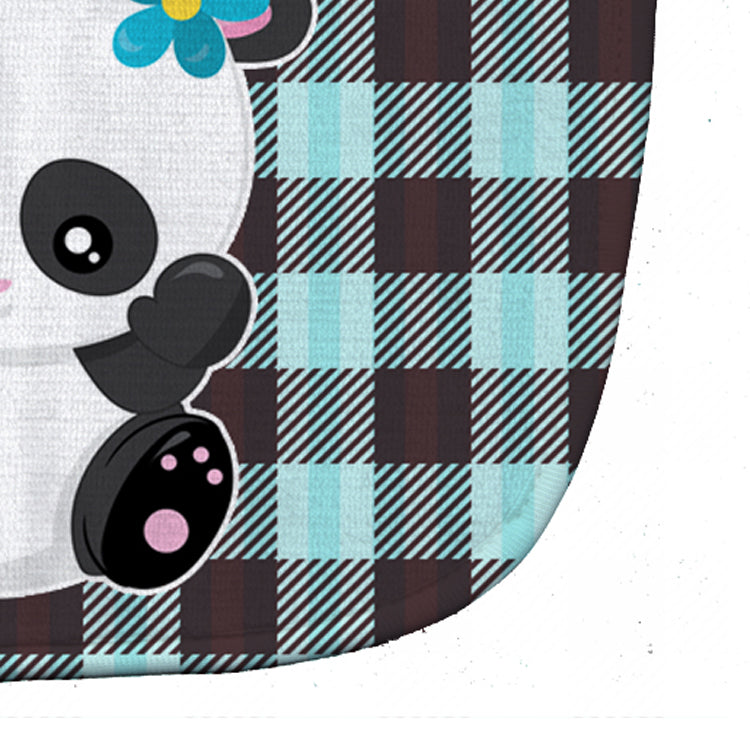 Panda on Plaid Baby Bib Easy-Clean Baby Bib Baby Feeding Accessory Baby Mealtime Essential, 10 x 13, Multicolor