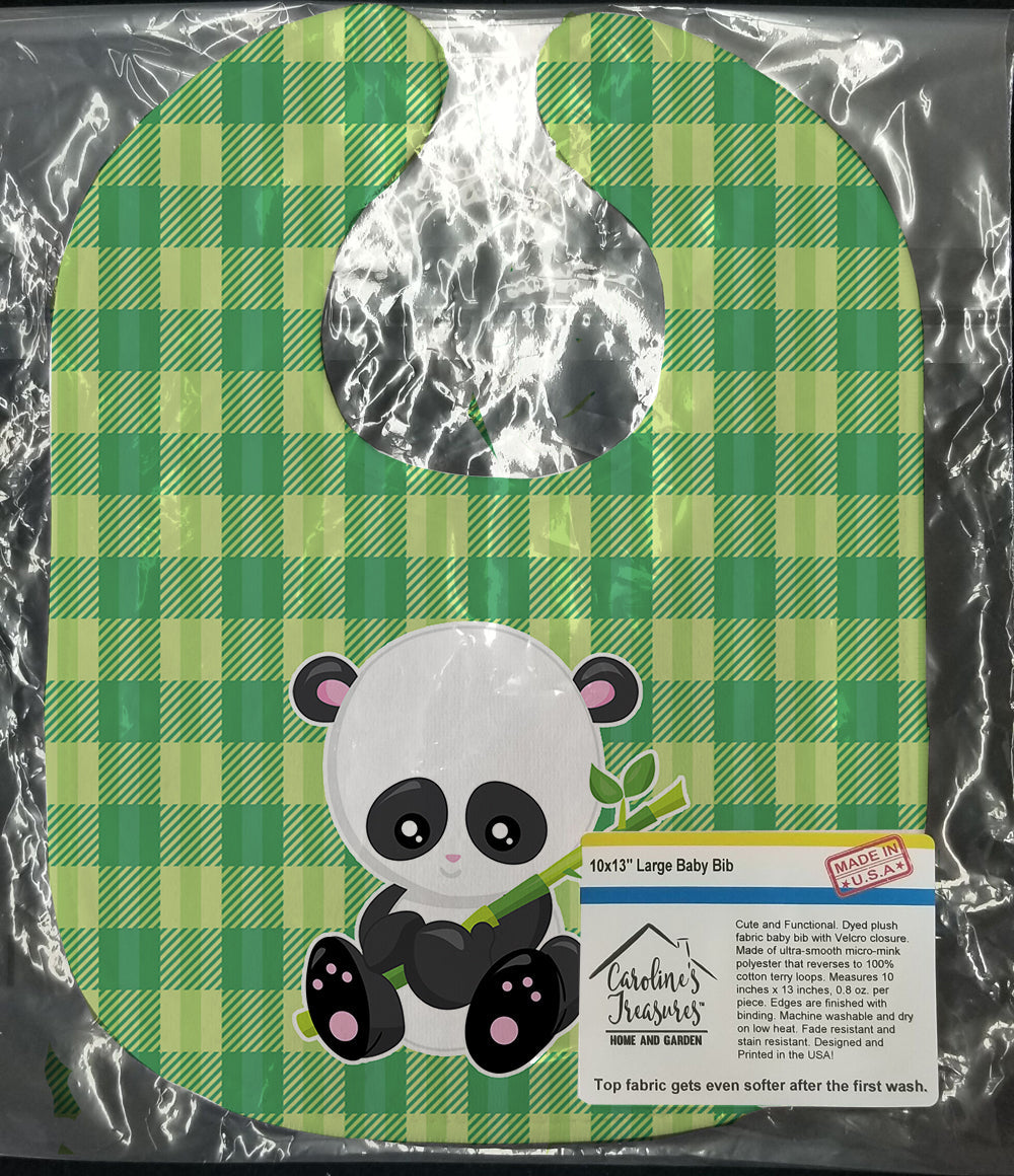 Panda Lucky Bamboo Baby Bib Easy-Clean Baby Bib Baby Feeding Accessory Baby Mealtime Essential, 10 x 13, Multicolor