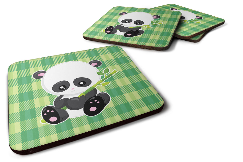 Panda Lucky Bamboo Foam Coasters Set of 4 Cup Coasters for Indoor Outdoor, Tabletop Protection, Anti Slip, Mouse pad Material