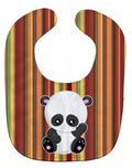 Striped Panda Baby Bib Easy-Clean Baby Bib Baby Feeding Accessory Baby Mealtime Essential, 10 x 13, Multicolor