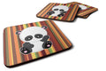 Striped Panda Foam Coasters Set of 4 Cup Coasters for Indoor Outdoor, Tabletop Protection, Anti Slip, Mouse pad Material