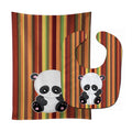 Striped Panda Baby Bib & Burp Cloth Easy-Clean Baby Bib Baby Feeding Accessory Baby Mealtime Essential