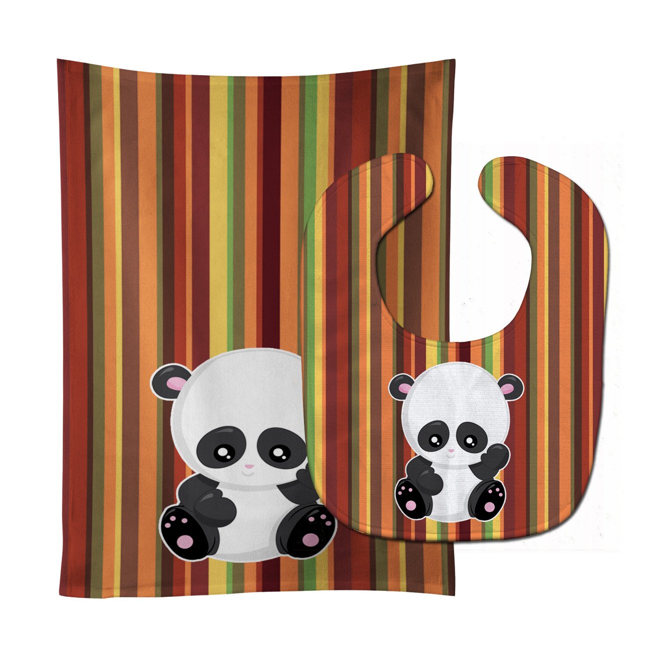 Striped Panda Baby Bib & Burp Cloth Easy-Clean Baby Bib Baby Feeding Accessory Baby Mealtime Essential