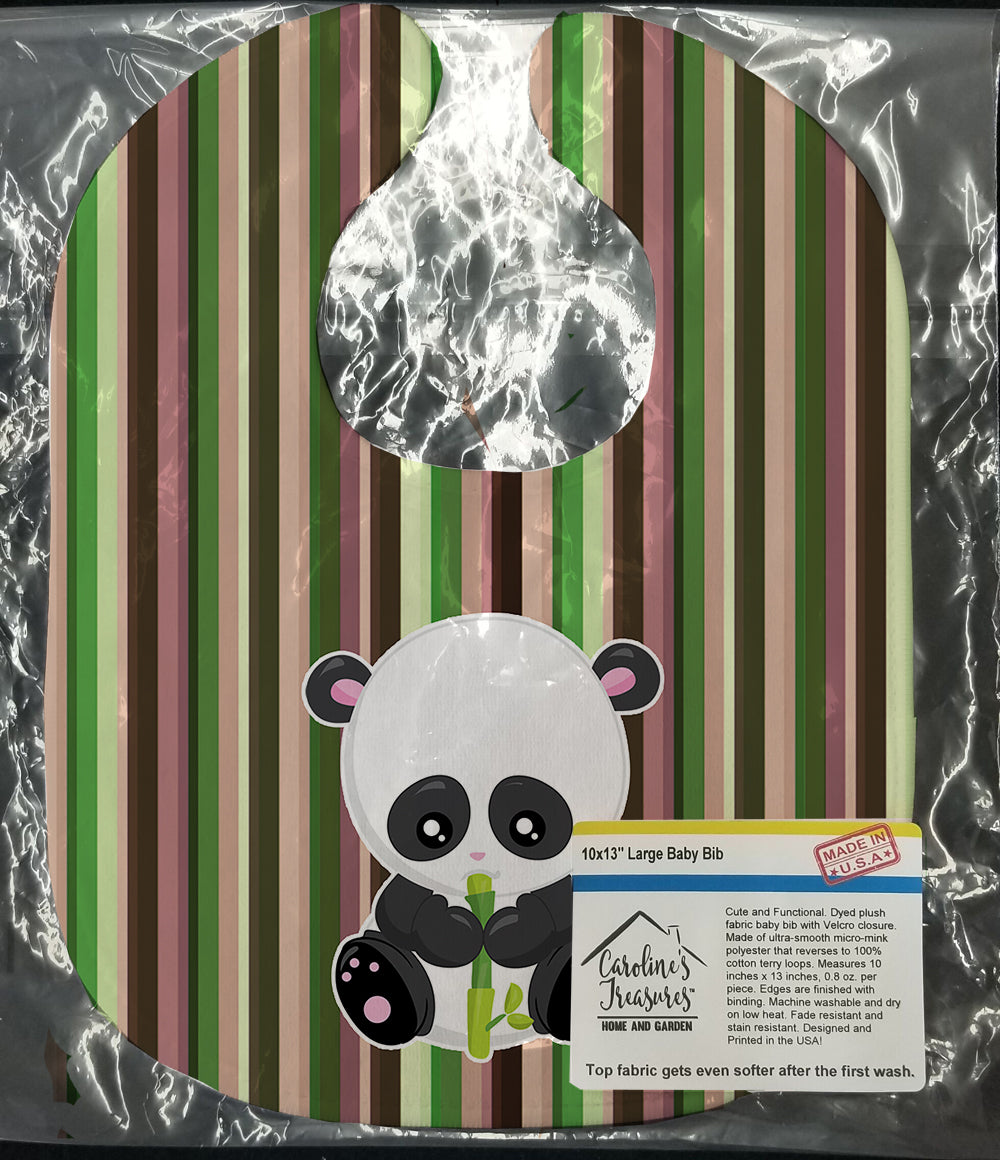 Bamboo Flute Panda Baby Bib Easy-Clean Baby Bib Baby Feeding Accessory Baby Mealtime Essential, 10 x 13, Multicolor