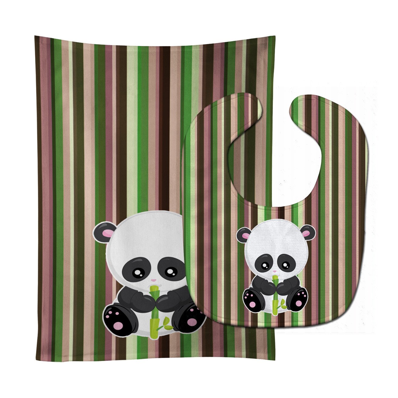 Bamboo Flute Panda Baby Bib & Burp Cloth Easy-Clean Baby Bib Baby Feeding Accessory Baby Mealtime Essential