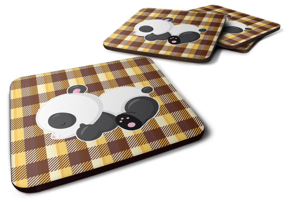 Panda Naptime Foam Coasters Set of 4 Cup Coasters for Indoor Outdoor, Tabletop Protection, Anti Slip, Mouse pad Material