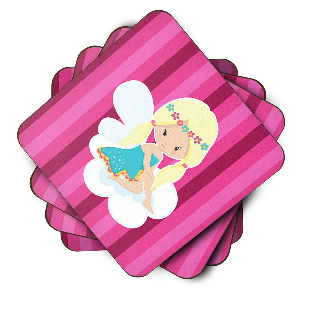 Blonde Fairy Foam Coasters Set of 4 Cup Coasters for Indoor Outdoor, Tabletop Protection, Anti Slip, Mouse pad Material