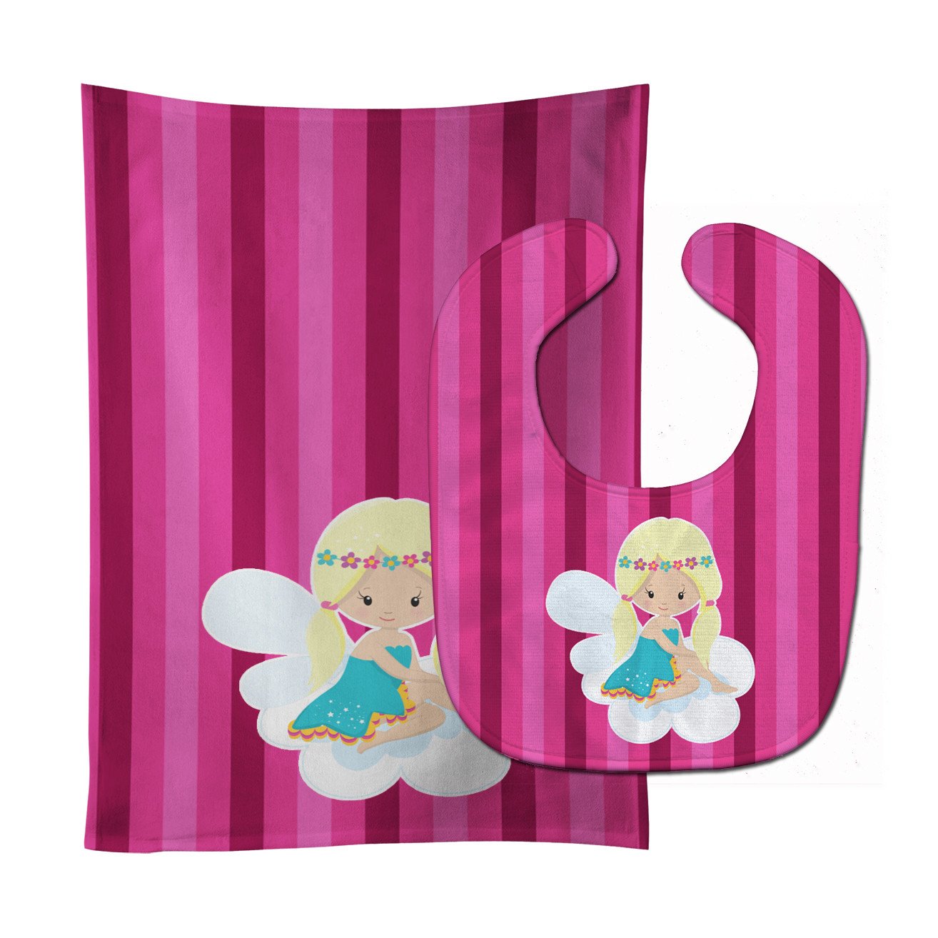 Blonde Fairy Baby Bib & Burp Cloth Easy-Clean Baby Bib Baby Feeding Accessory Baby Mealtime Essential