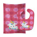 Polkadots Unicorn Baby Bib & Burp Cloth Easy-Clean Baby Bib Baby Feeding Accessory Baby Mealtime Essential