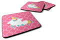 Quatrafoil Pink Unicorn Foam Coasters Set of 4 Cup Coasters for Indoor Outdoor, Tabletop Protection, Anti Slip, Mouse pad Material