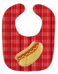 Hot Dog Plaid Baby Bib Easy-Clean Baby Bib Baby Feeding Accessory Baby Mealtime Essential, 10 x 13, Multicolor
