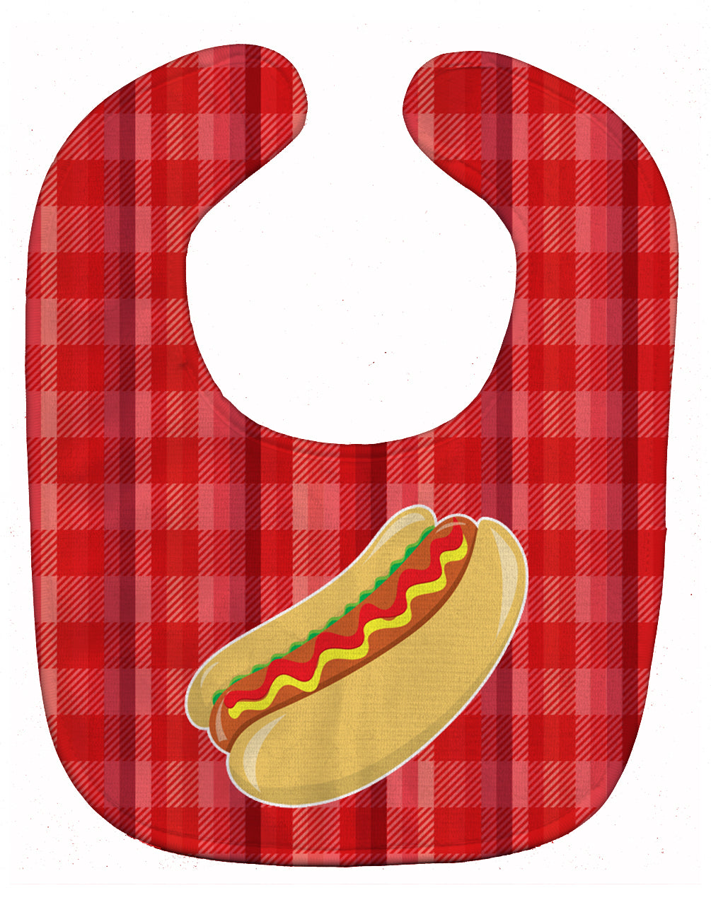 Hot Dog Plaid Baby Bib Easy-Clean Baby Bib Baby Feeding Accessory Baby Mealtime Essential, 10 x 13, Multicolor