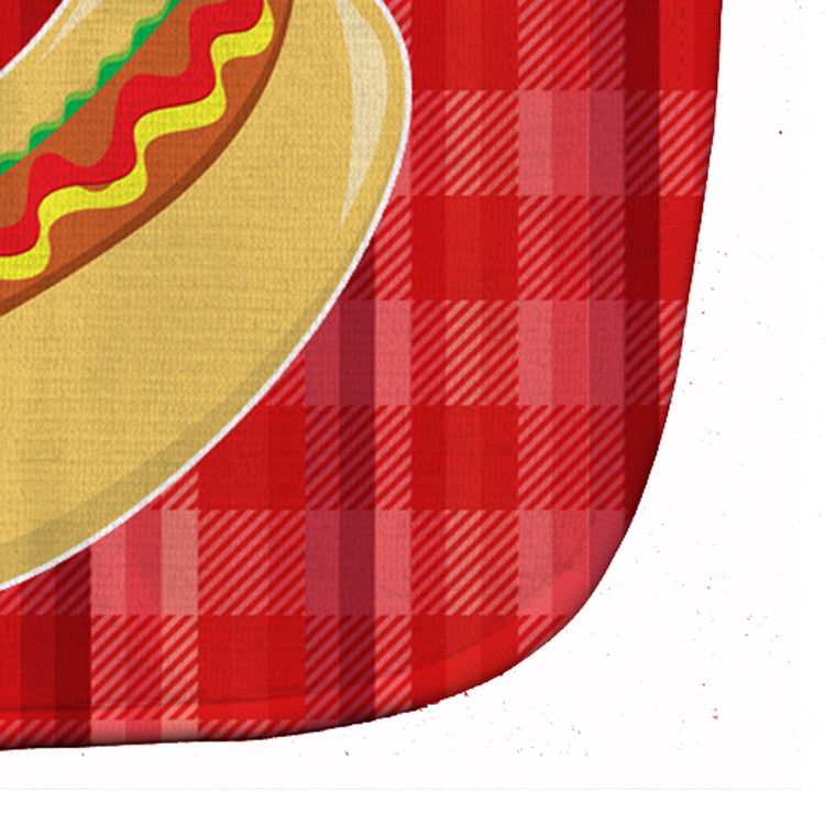 Hot Dog Plaid Baby Bib Easy-Clean Baby Bib Baby Feeding Accessory Baby Mealtime Essential, 10 x 13, Multicolor