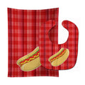 Hot Dog Plaid Baby Bib & Burp Cloth Easy-Clean Baby Bib Baby Feeding Accessory Baby Mealtime Essential