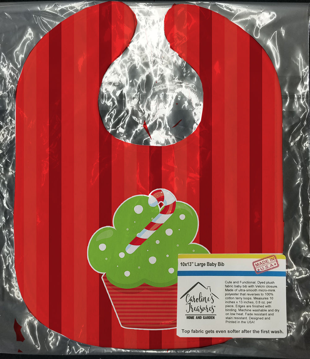 Christmas Cupcake Baby Bib Easy-Clean Baby Bib Baby Feeding Accessory Baby Mealtime Essential, 10 x 13, Multicolor